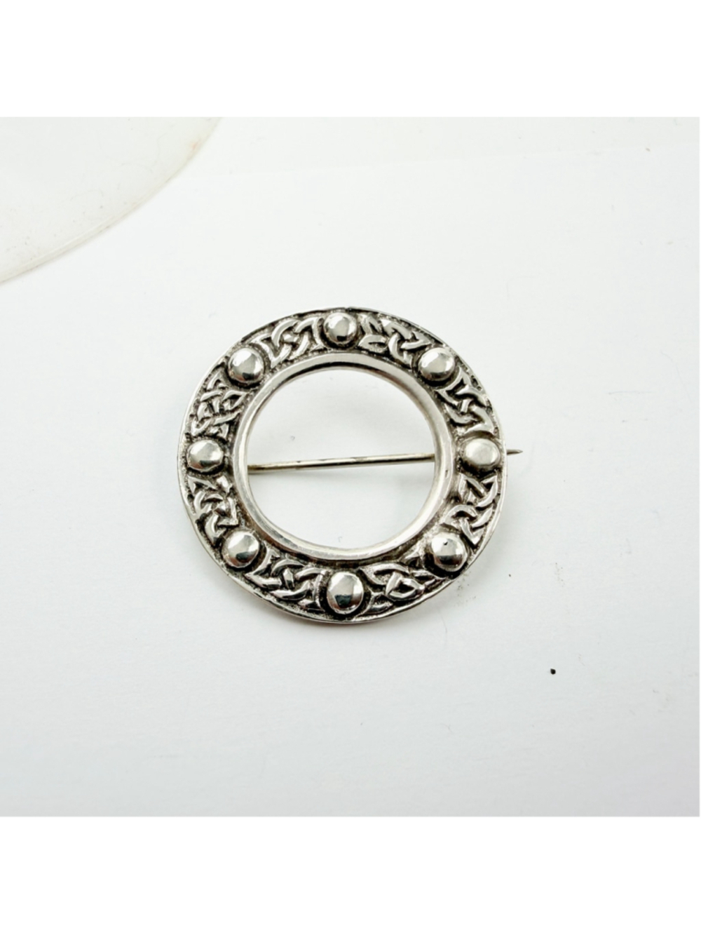 Vintage Scottish Sterling Silver Celtic Brooch Robert Allison RA Iona Style - Picture 8 of 8